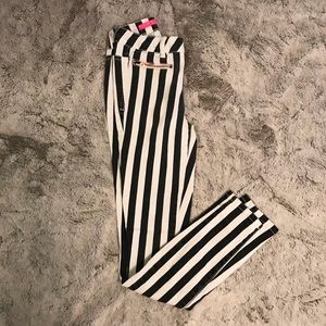 Striped skinny jeans